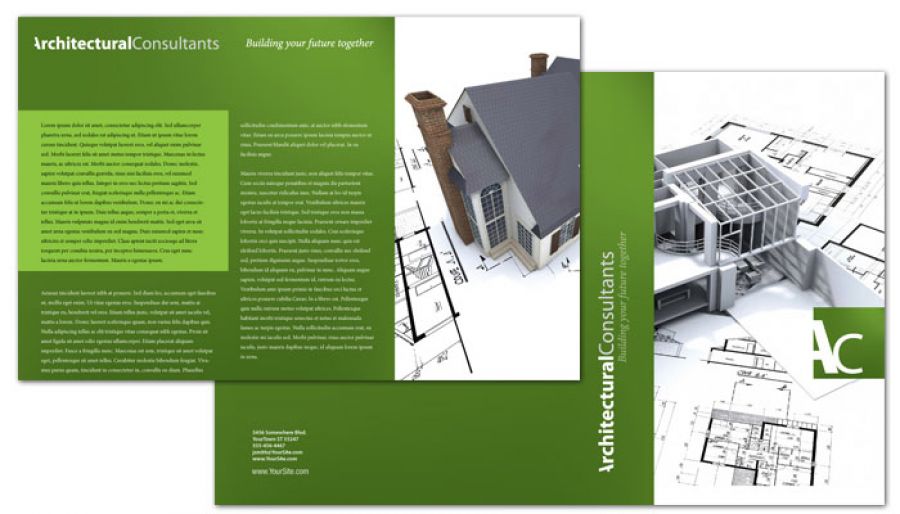 Architect Engineering Firm Half Fold Brochure Design Layout